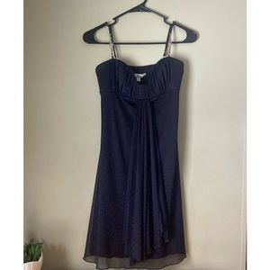 Dark blue sparkly homecoming dress